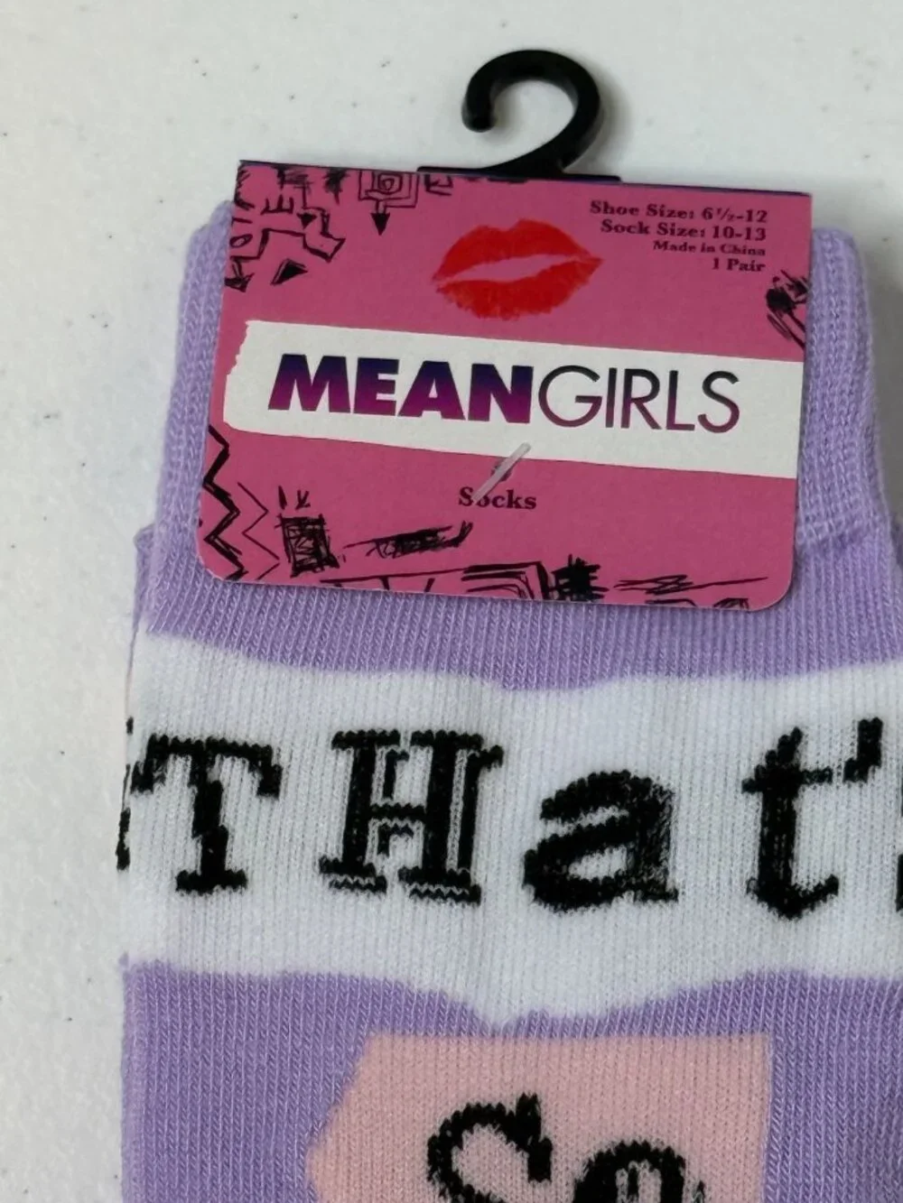 Mean Girls That's So Fetch Movie Crew Socks Adult